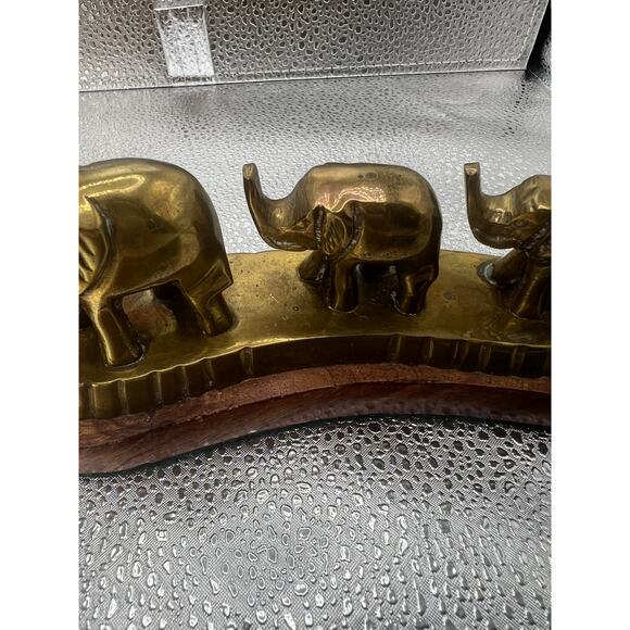 vintage Brass elephants statue‎ trunks up LUCKY  SOLID BRASS - Picture 3 of 13